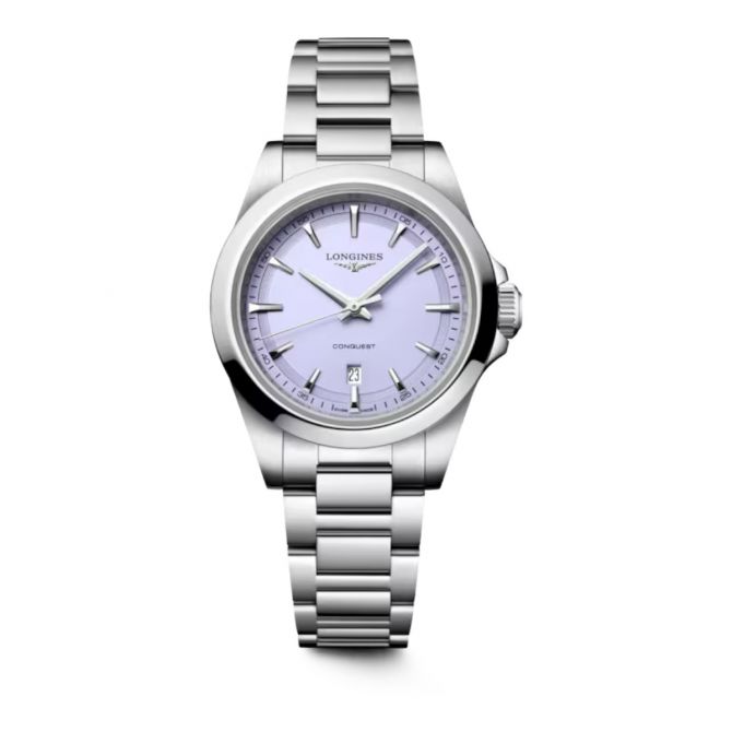 Longines Conquest Quartz 30mm Women's Watch, Lavender Mauve Dial