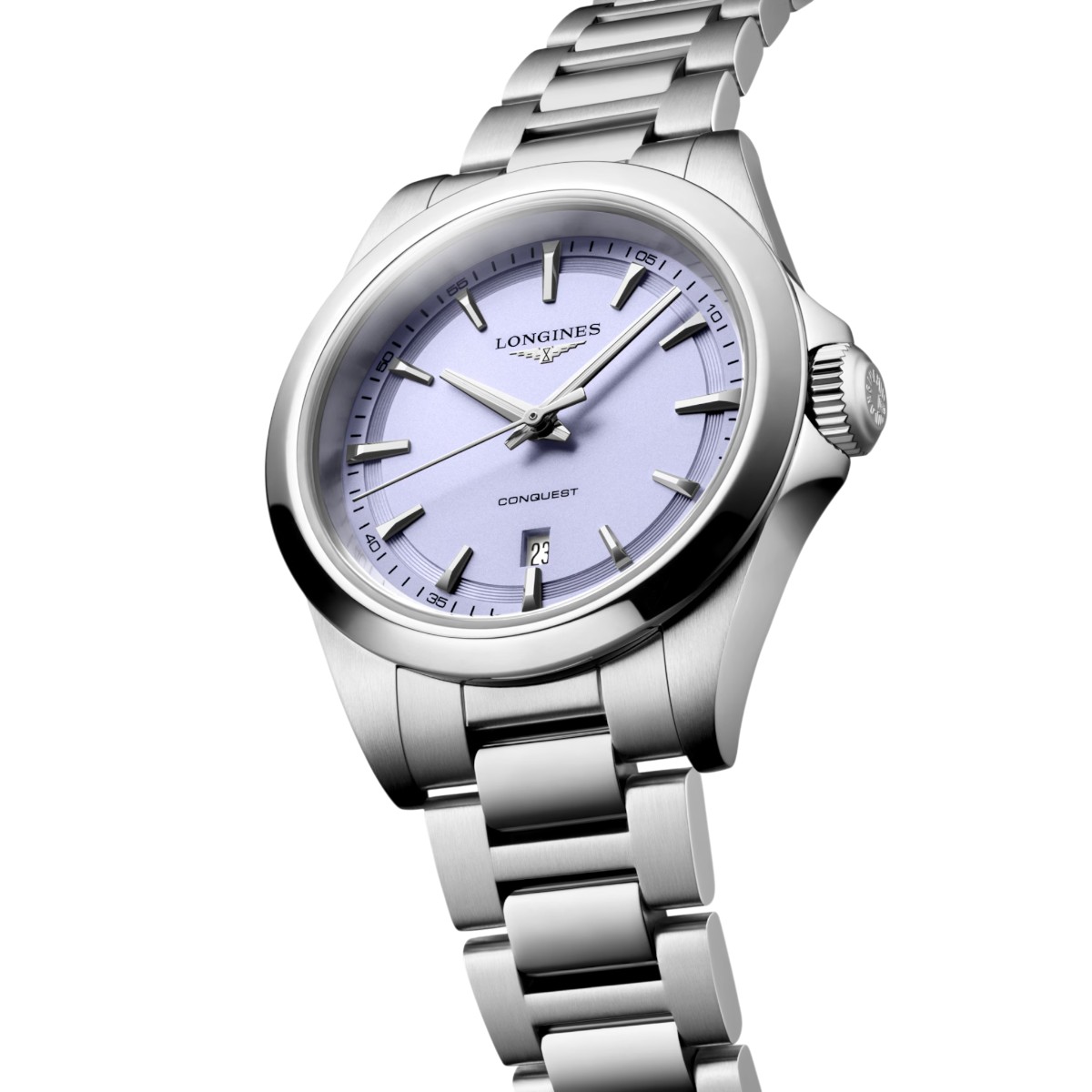 Longines Conquest Quartz 30mm Women's Watch, Lavender Mauve Dial