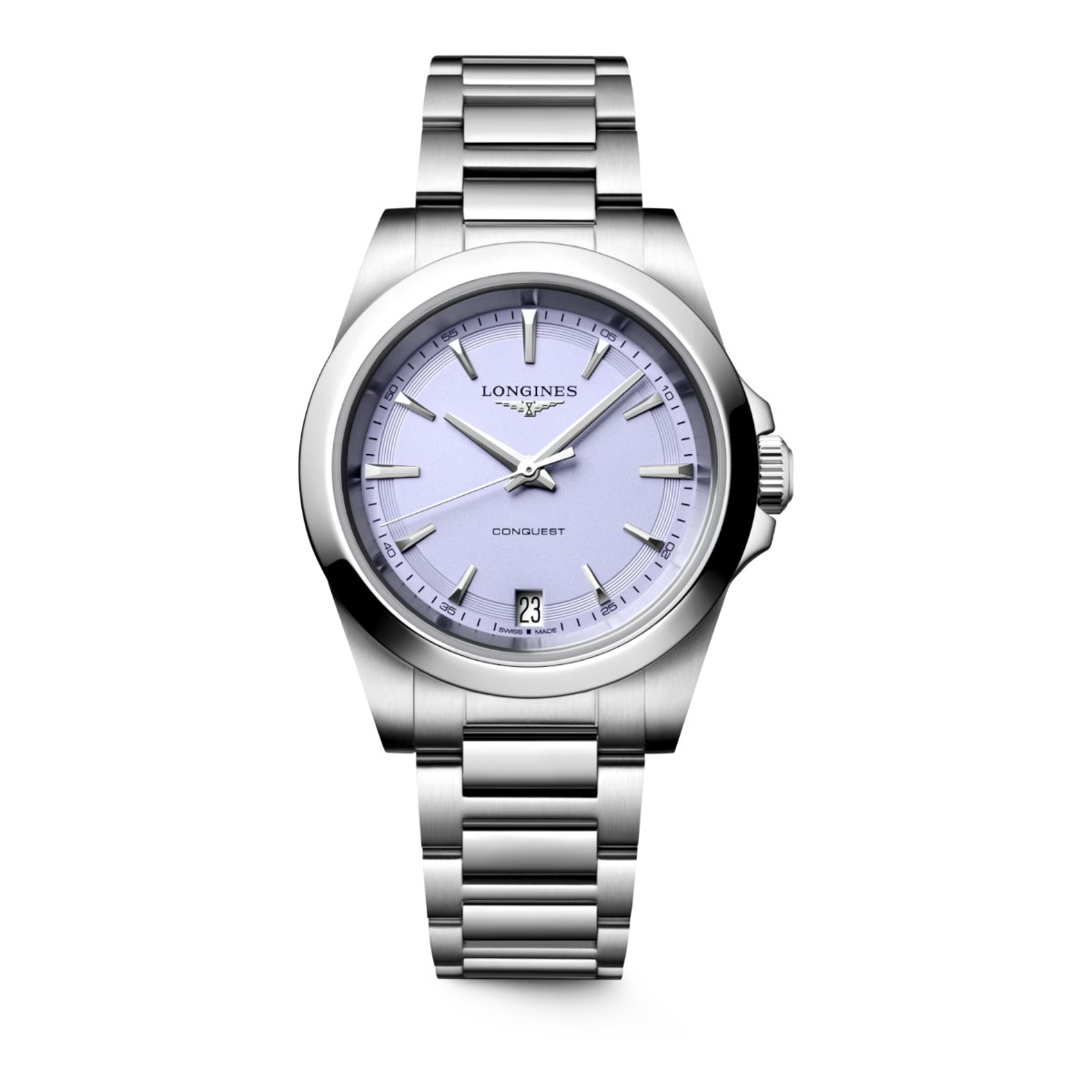 Longines Conquest Quartz 34mm Women's Watch, Lavender Mauve Dial