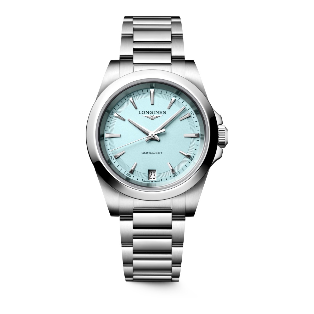 Longines Conquest Quartz 34mm Women's Watch, Mint Blue Dial