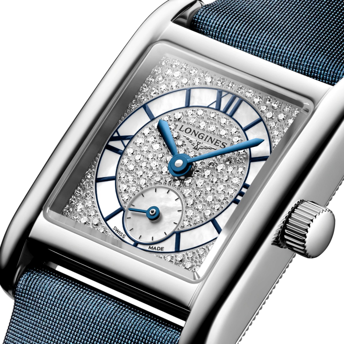 Longines Mini Dolcevita Quartz Women's 21.50mm x 29mm Women's Watch, Diamond and White Mother Of Pea