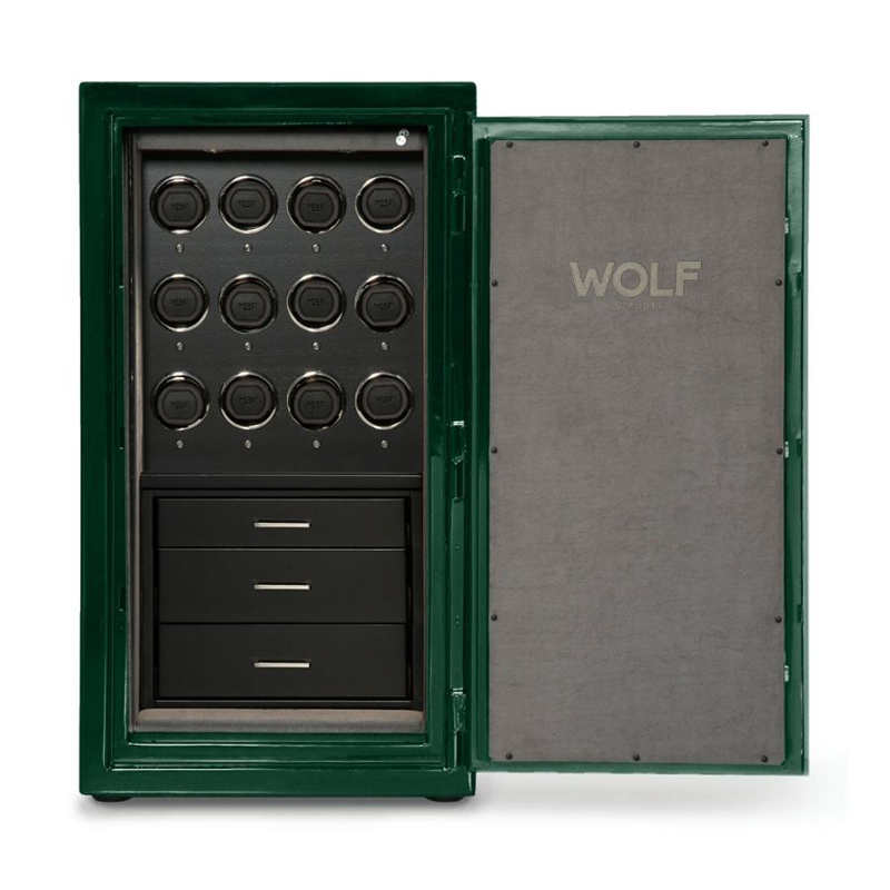 WOLF Atlas 12 Piece Winder Safe, Green