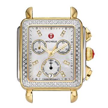 Michele Signature Deco Diamond Two-Tone Women's Watch Dial