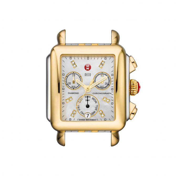 Michele Deco Diamond Gold 35mm Watch Dial