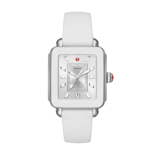 Michele watch white best sale silicone band