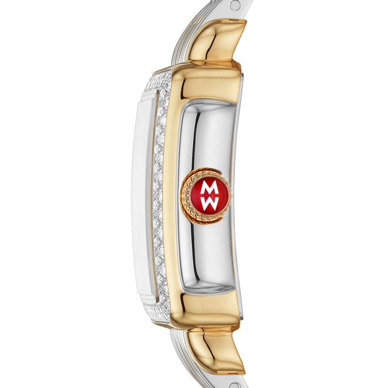 Michele Deco Mini Two-Tone 18k Gold Diamond Watch