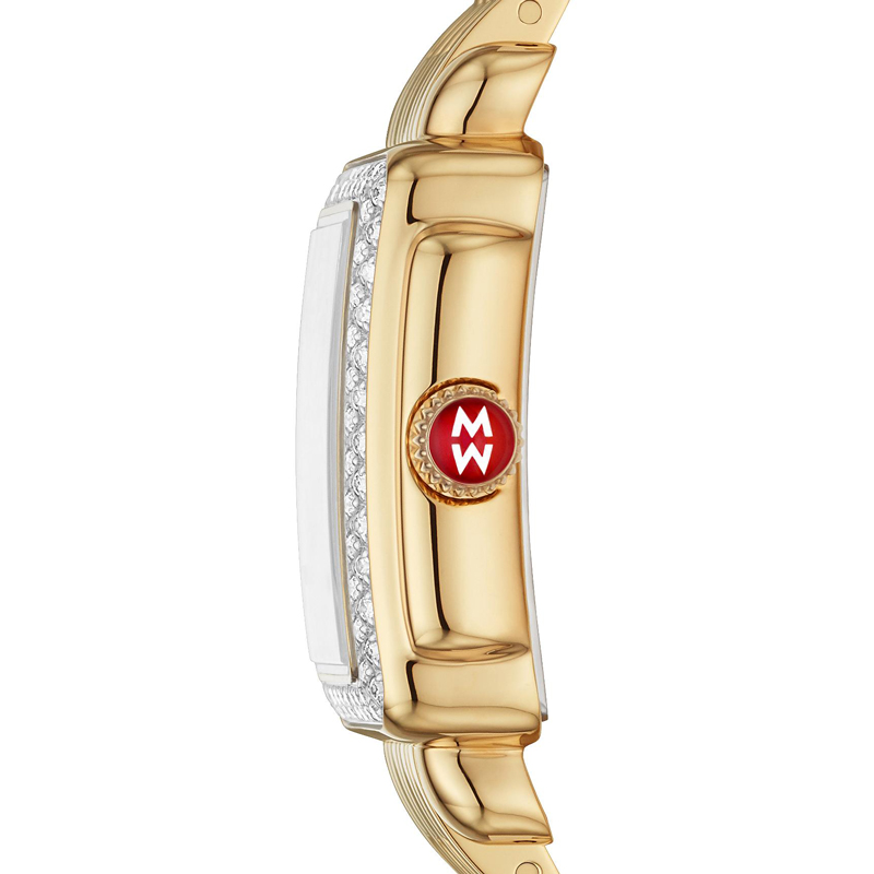 Michele Deco Mini 18k Gold Diamond Watch