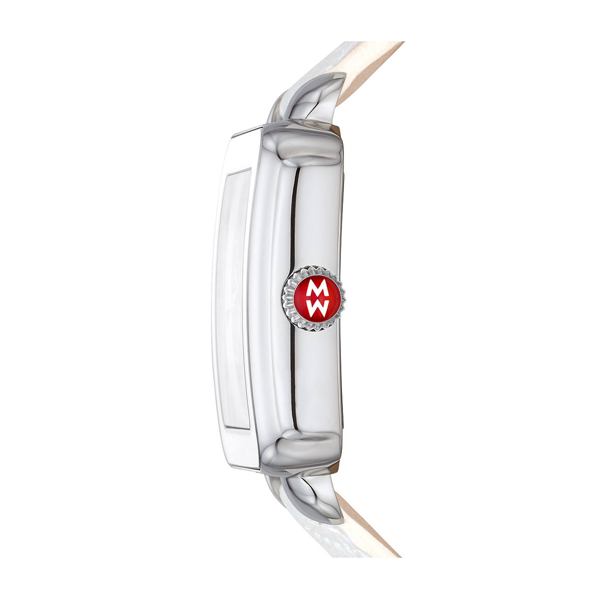 Michele Deco Sport Stainless Topaz Dial Quilted Leather 34mm Watch