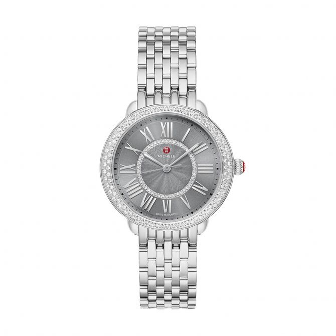 Michele Serein Diamond Stainless Steel 36mm Women display picture 2