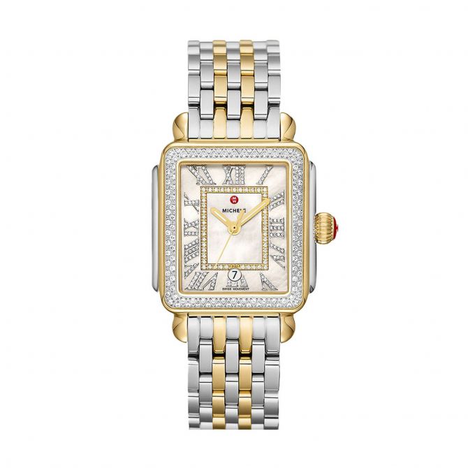 Michele Deco Madison Two-Tone 18k Gold-Plated Diamond 33mm Watch