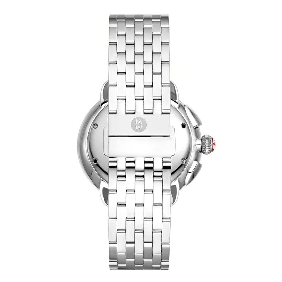 Michele Serein Stainless Steel Diamond 41mm Women's Watch, White Dial