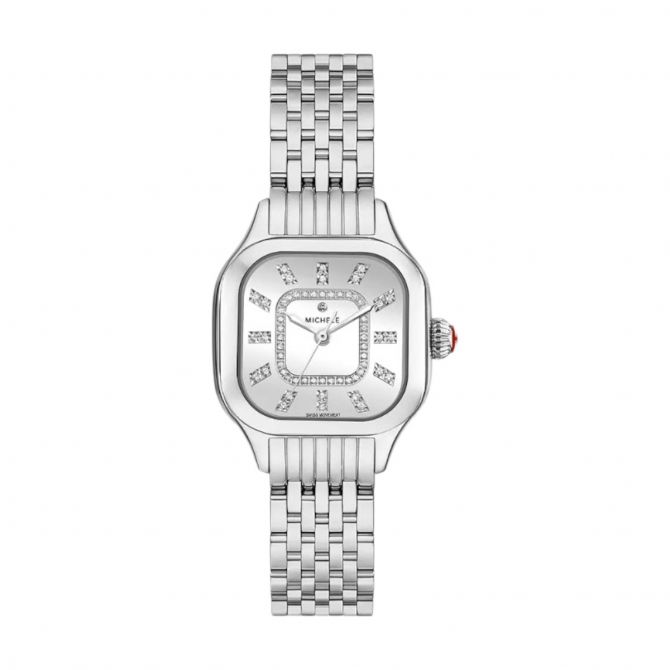 Meggie Stainless Steel 29mm Women's Watch, Diamond and Silver Dial