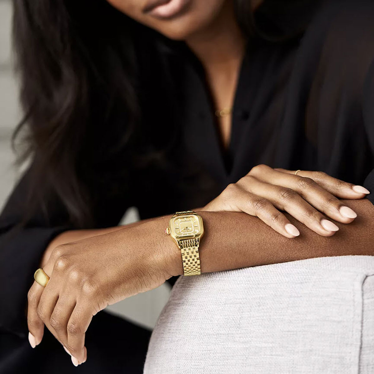 Meggie 18k Gold Plated 29mm Women's Watch, Diamond and Gold Dial