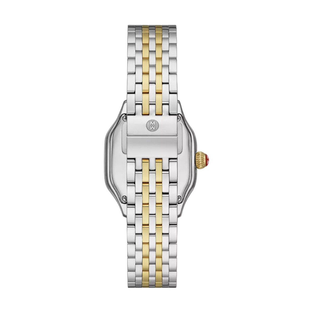 Michele Meggie Two-Tone 18k Yellow Gold Plated 29mm Watch, Pink Mother of Pearl Dial