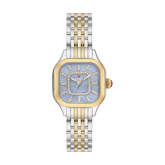 Michele Meggie Two Tone 18k Yellow Gold Plated Diamond 29mm