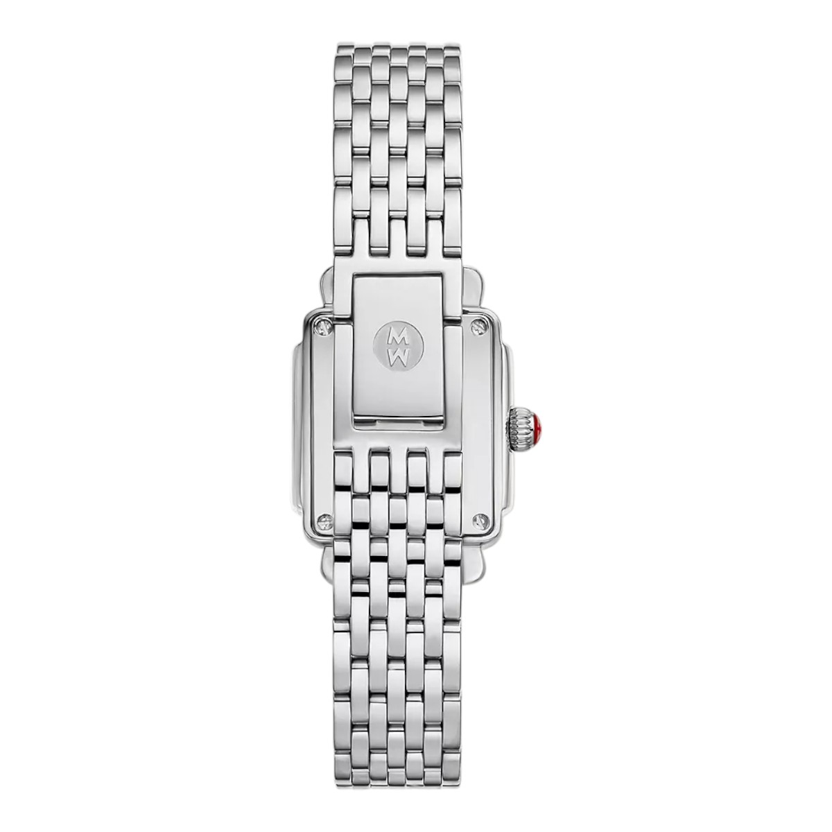 Michele Deco Madison Mini Diamond Stainless Steel 24mm Watch, White Mother of Pearl Dial