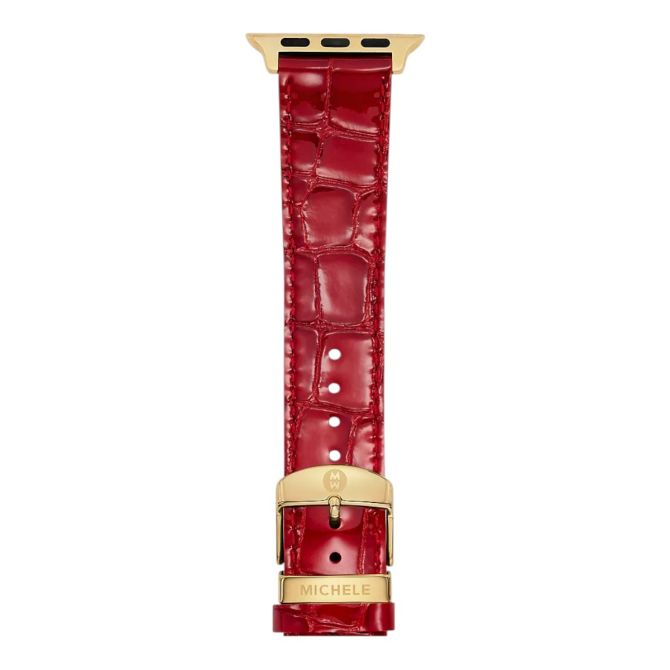 Michele Apple Watch Red Leather Band