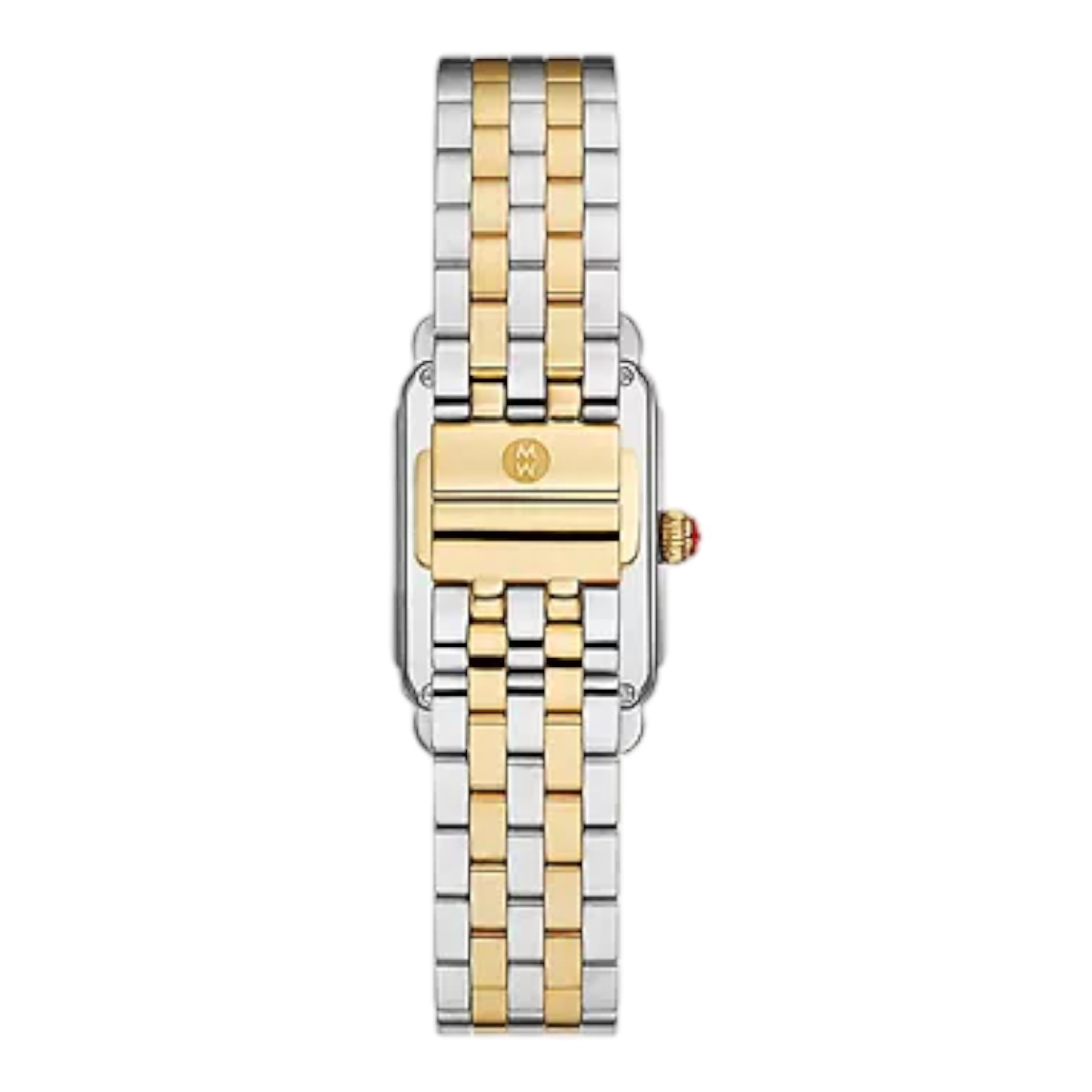 Michele Deco Park Two-Tone 18k Gold Plated 29mm Women's Watch, White Mother of Pearl Dial