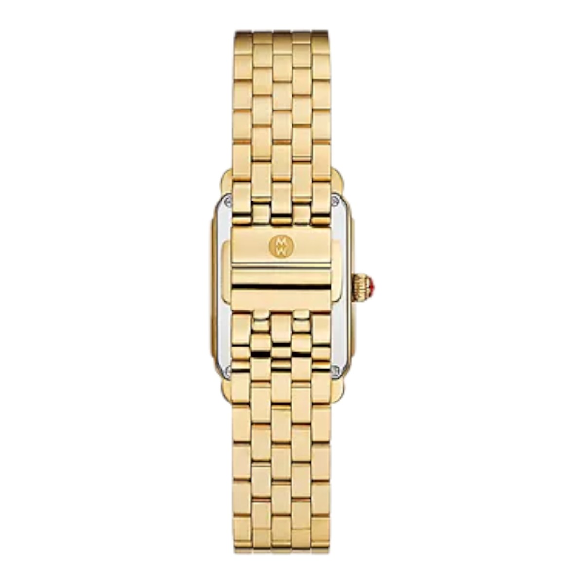 Michele Deco Park 18k Gold Plated 29mm Women's Watch, White Mother of Pearl Dial