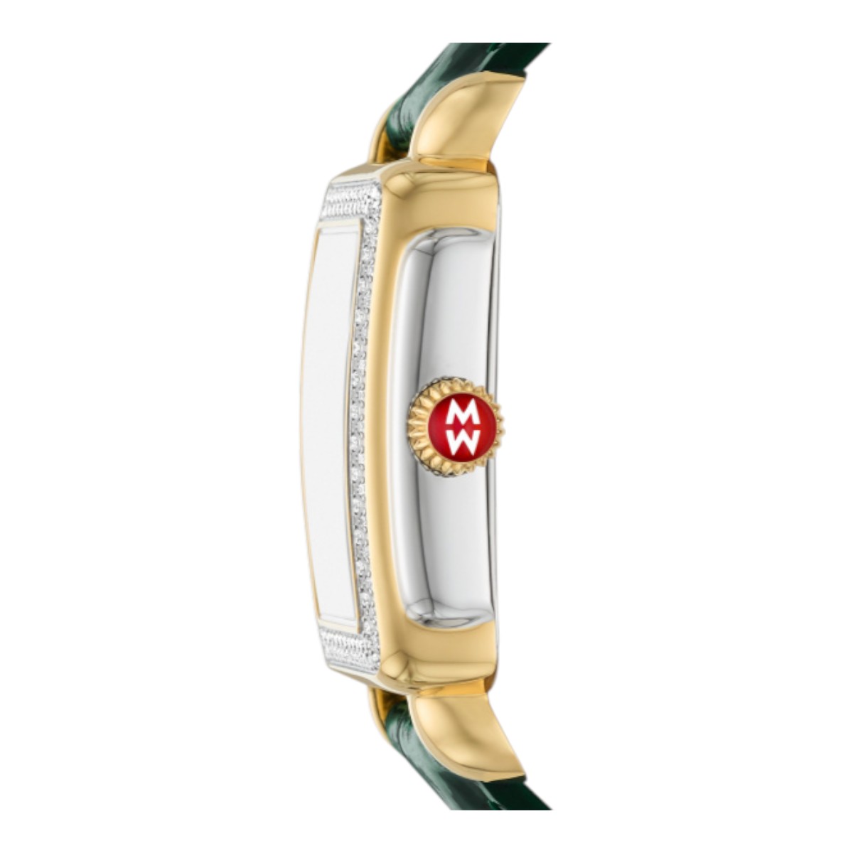 Michele Deco Madison Midi 31mm Women's Watch, Diamond and Green Dial