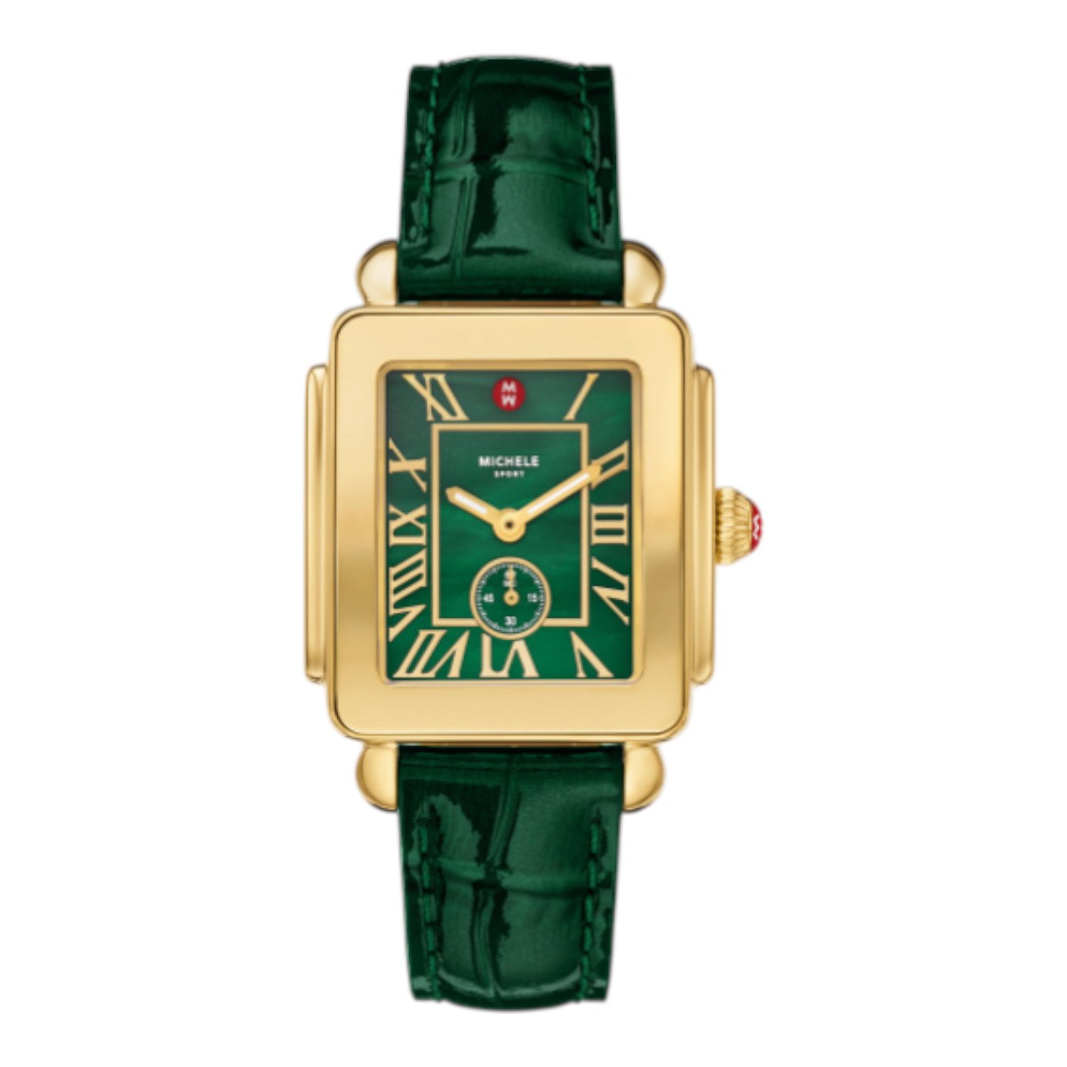 Michele Deco Sport Mid Green 36mm Women's Watch, Green Dial