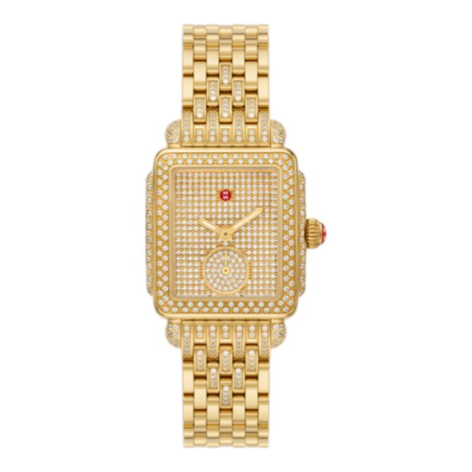 Michele Deco Midi Jubilee 24mm Women's Watch, Diamond Dial