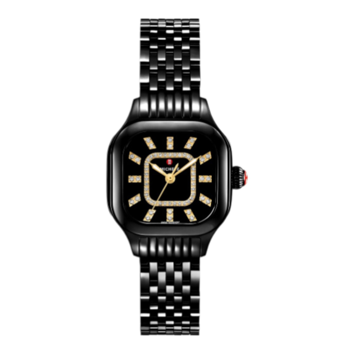 Michele Meggie 29mm Women's Watch, Black and Diamond Dial