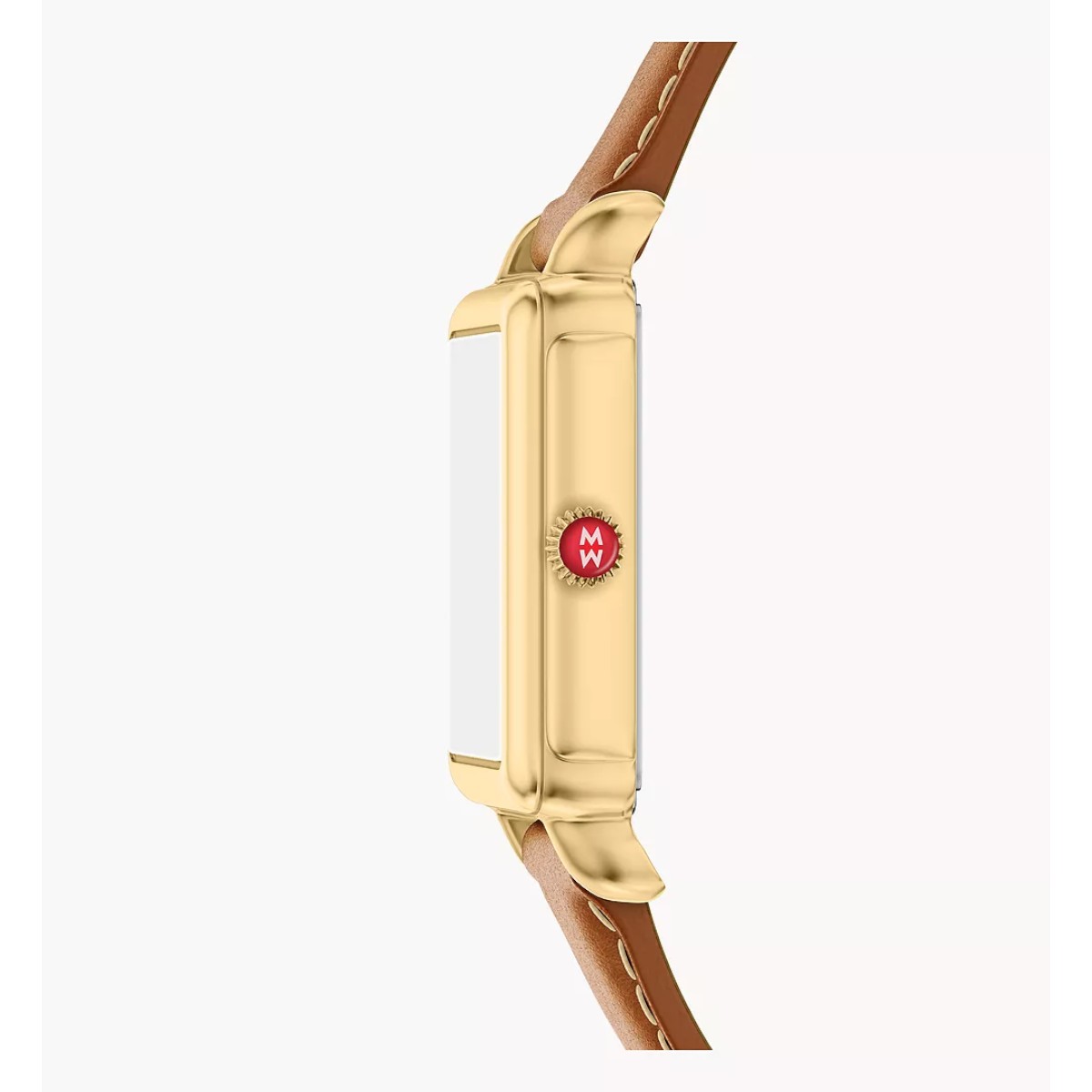 Michele Deco Park 18k Gold Plated 29mm Women's Watch, White Mother of Pearl Dial