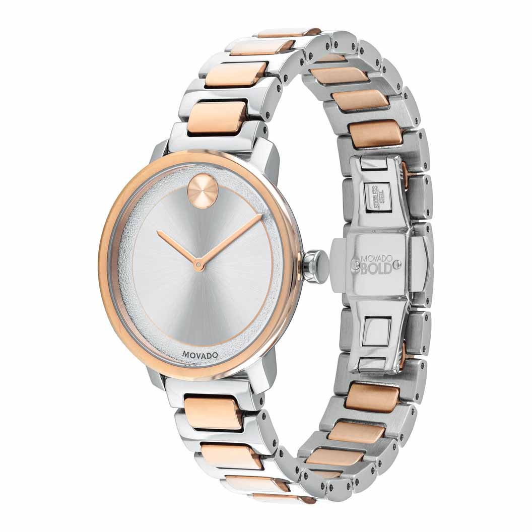 Movado BOLD Mid-size Watch, 34mm Silver Tone Metallic Dial
