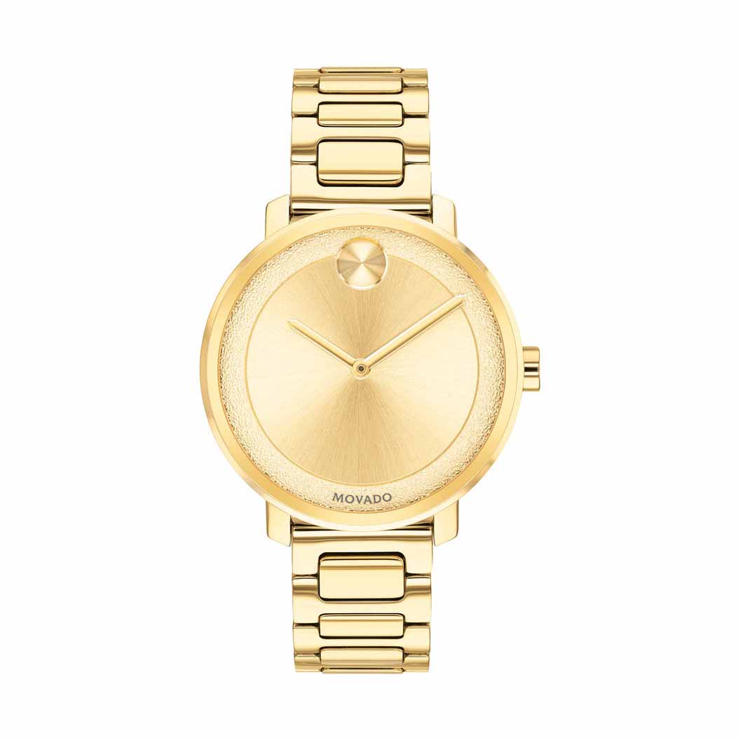 Movado BOLD Mid-size Watch, 34mm Gold Tone Metallic Dial | 3600502 ...