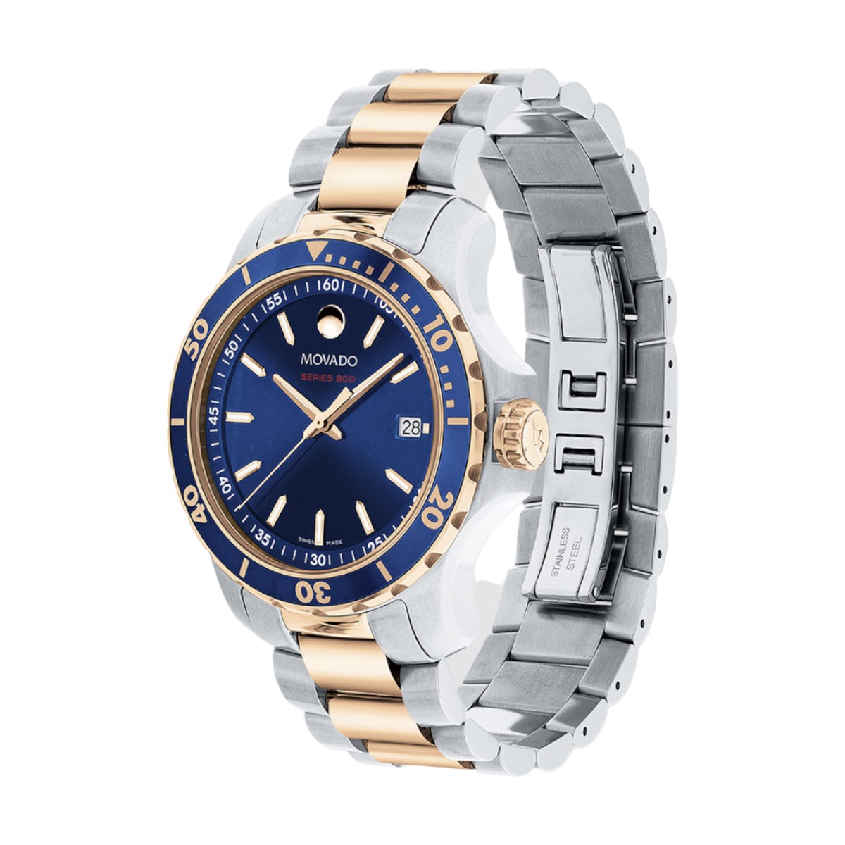 Movado Series 800 40mm Watch, Blue Sunray Dial