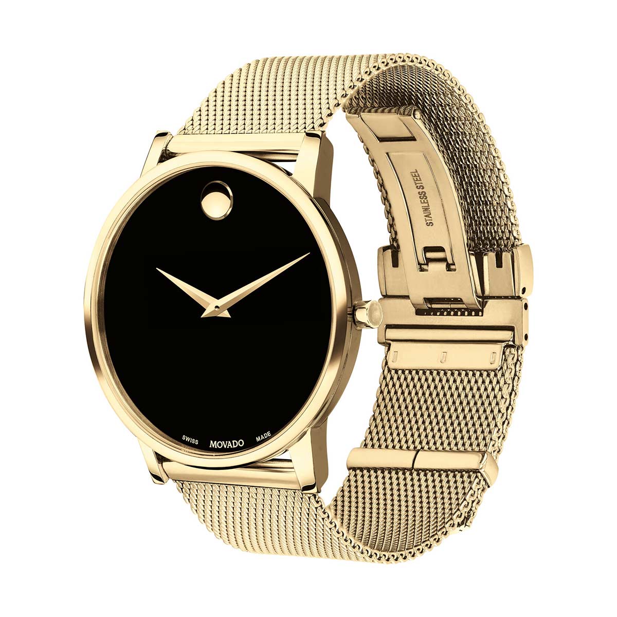 Movado Museum Classic 40mm Watch, Black and Gold Tone Dial