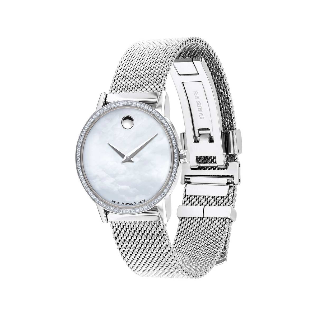 Movado Museum Classic Women's Watch, Mother of Pearl Dial with Diamonds