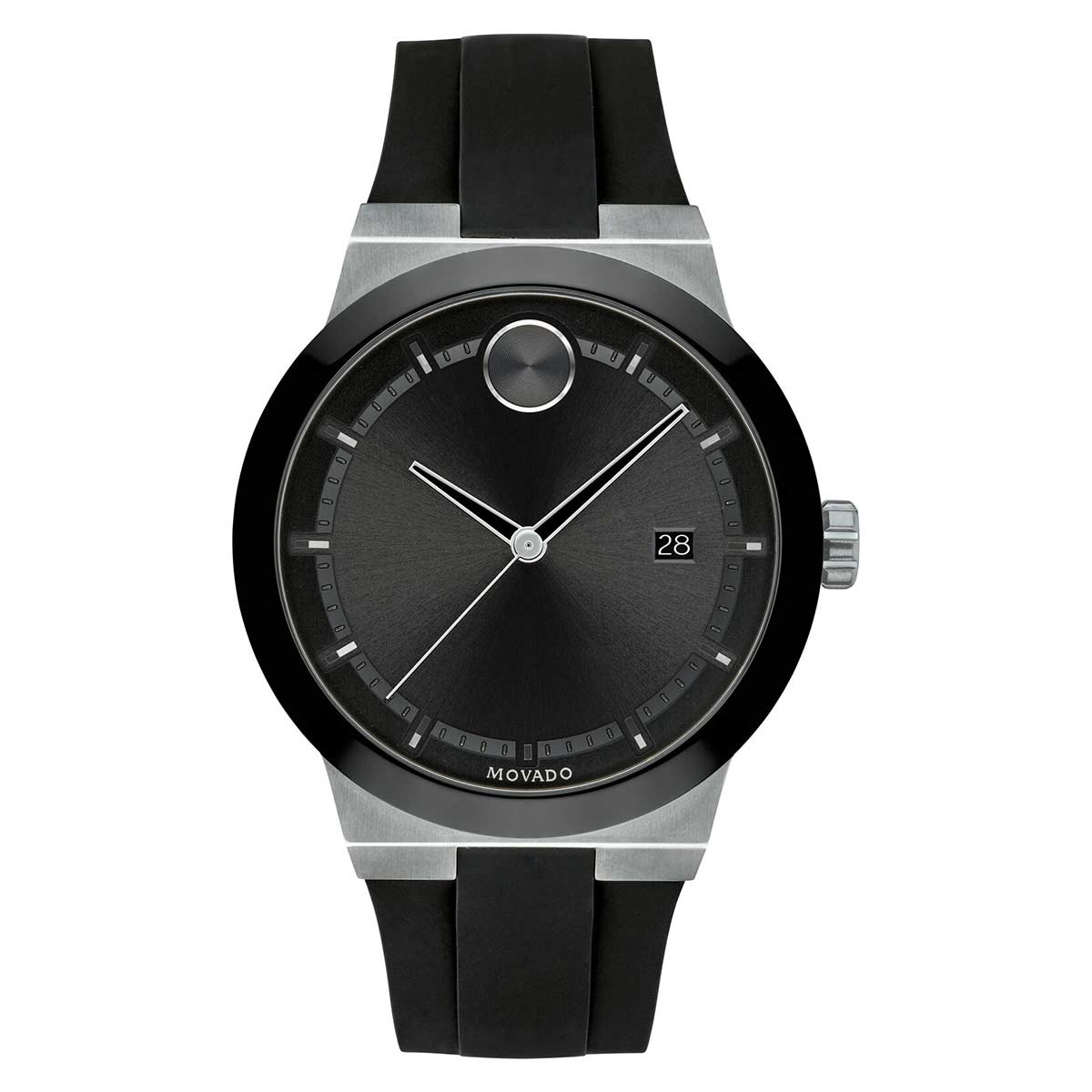 Movado BOLD Men's Watch, 42mm Stainless Steel Case & Black Ceramic Bezel