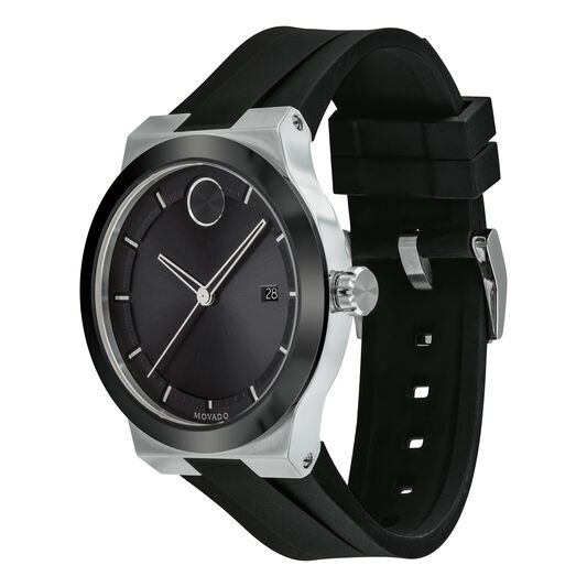 Movado BOLD Men's Watch, 42mm Stainless Steel Case & Black Ceramic Bezel