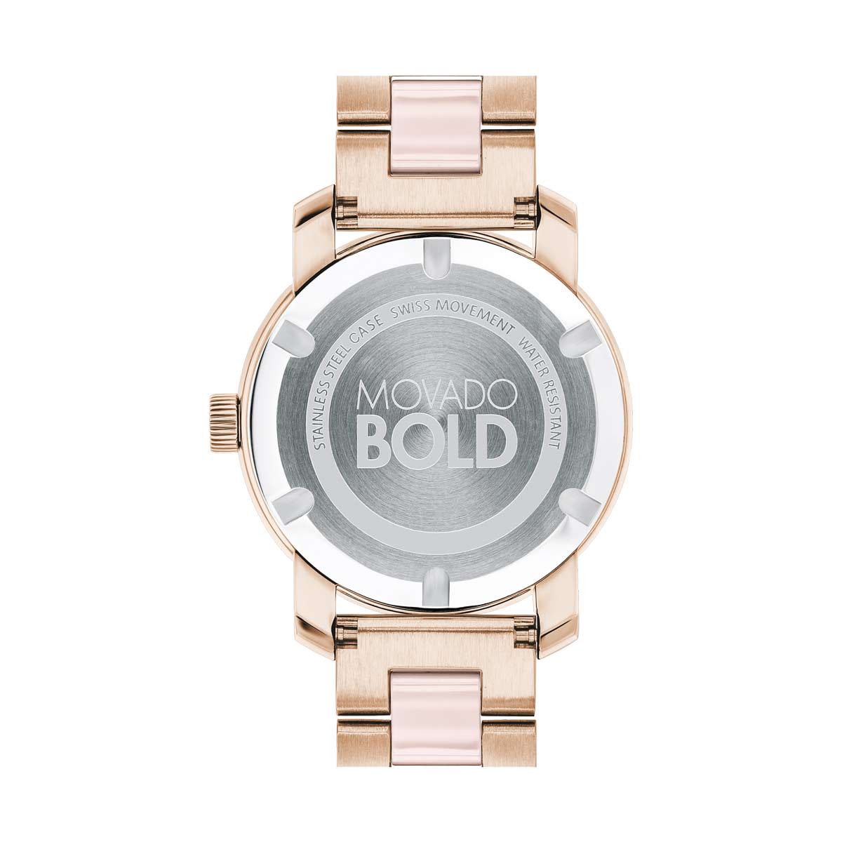 Movado BOLD Ceramic 36mm Women's Watch, Pale Rose Gold Dial