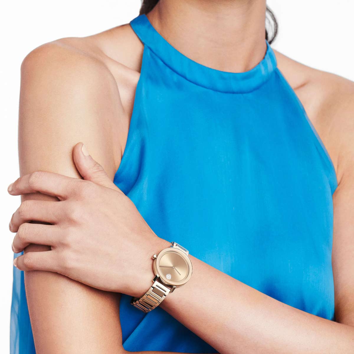 Movado BOLD Evolution 34mm Women's Watch, Pale Rose Gold Dial