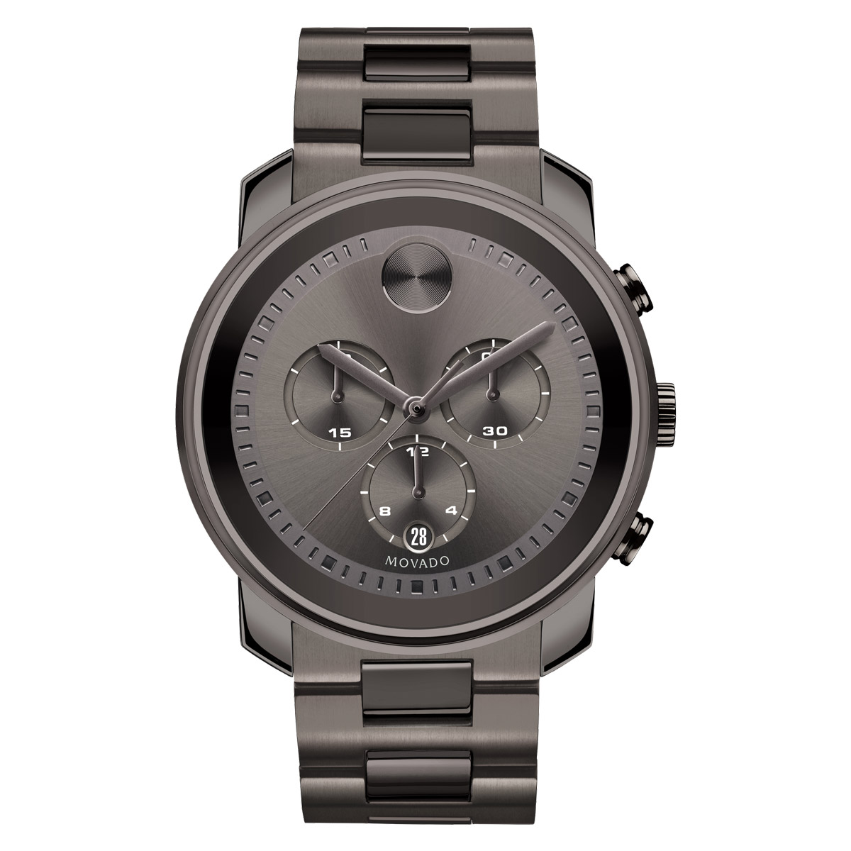 Movado BOLD Metals 44mm Men's Watch, Gunmetal Dial