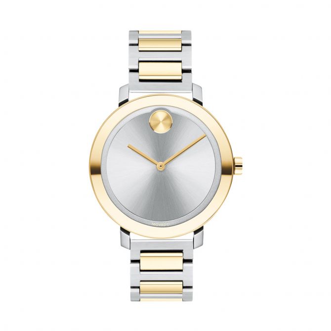 Movado BOLD Evolution 34mm Women's Watch, Gold and Silver Dial