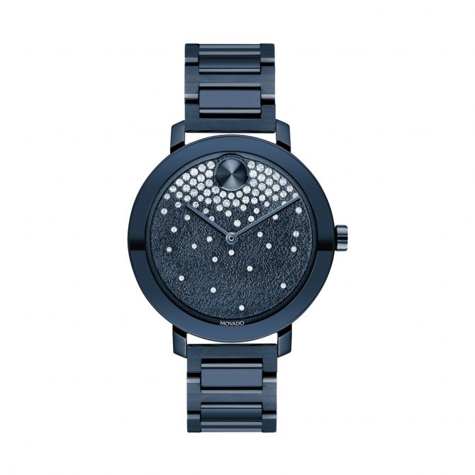 Movado BOLD Evolution 34mm Women's Watch, Blue and Crystal Dial
