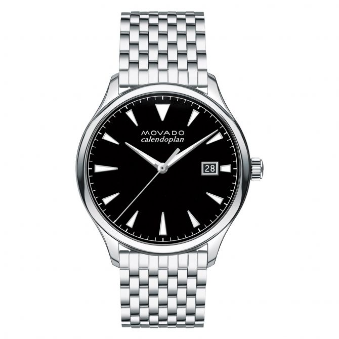 Movado Heritage Series 40mm Men's Watch, Stainless Steel Black and White Dial