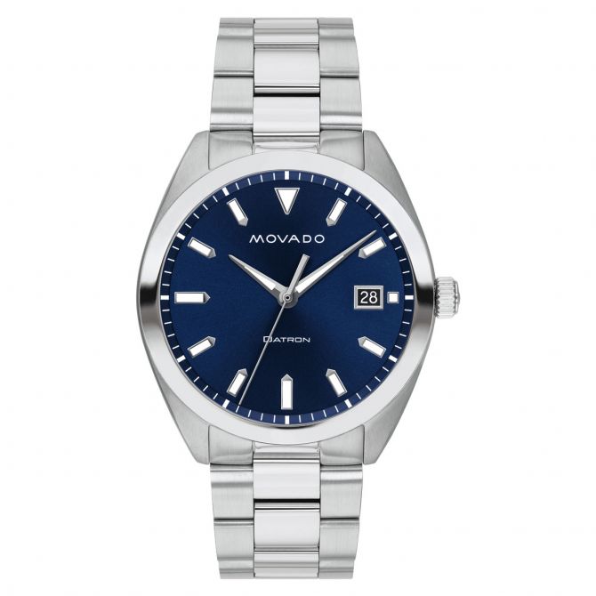 Movado Heritage Series 39mm Men's Watch, Navy and Silver Dial