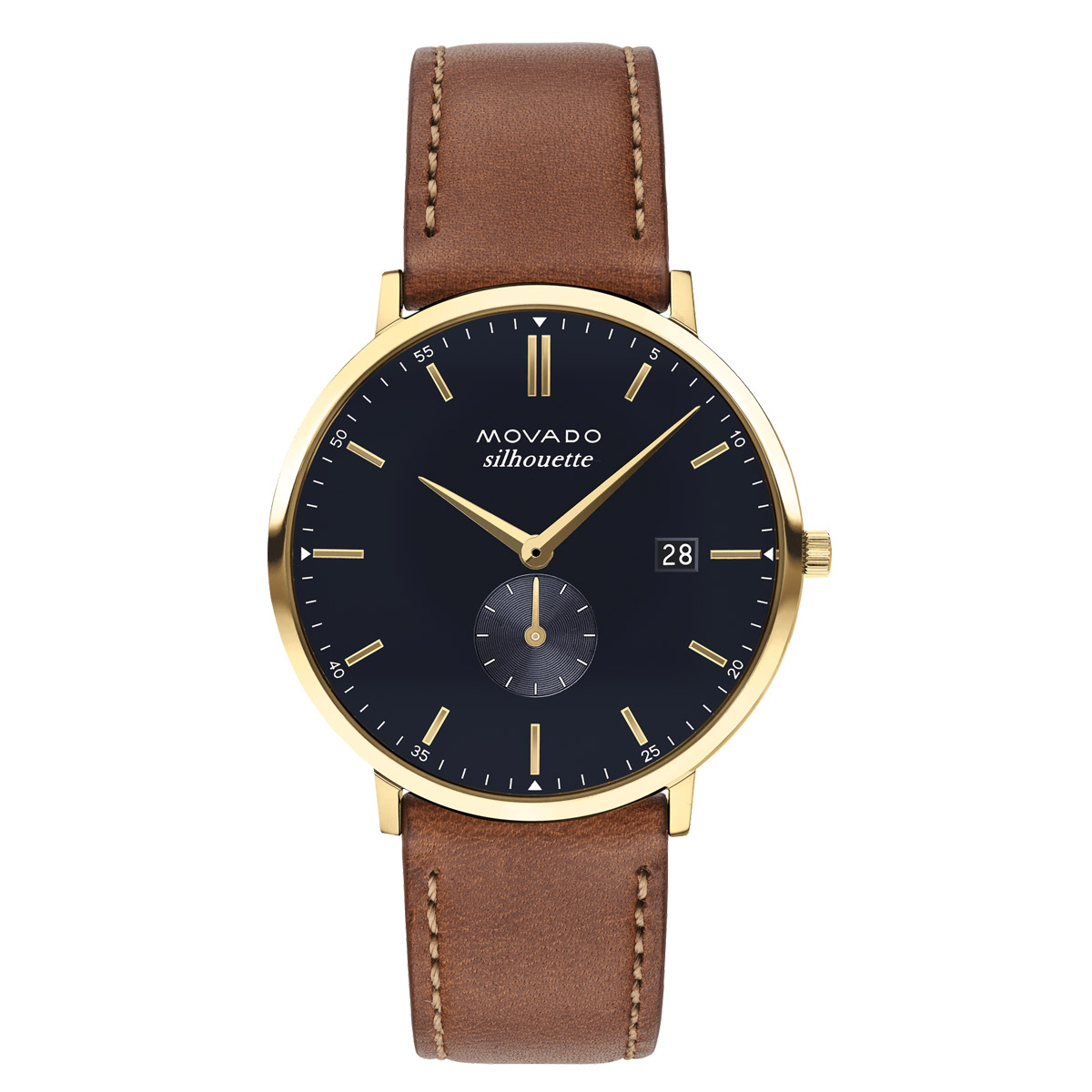 Movado Heritage Series 40mm Men's Watch, Navy and Gold Dial