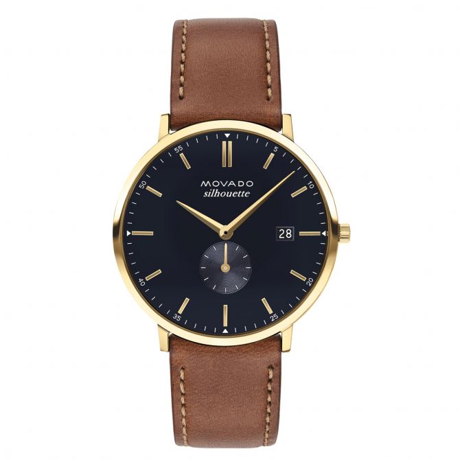 Movado Heritage Series 40mm Men's Watch, Navy and Gold Dial