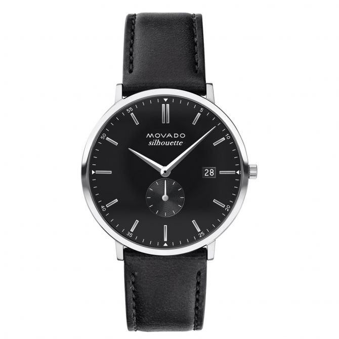 Movado Heritage Series 40mm Men's Watch, Black and Silver Dial