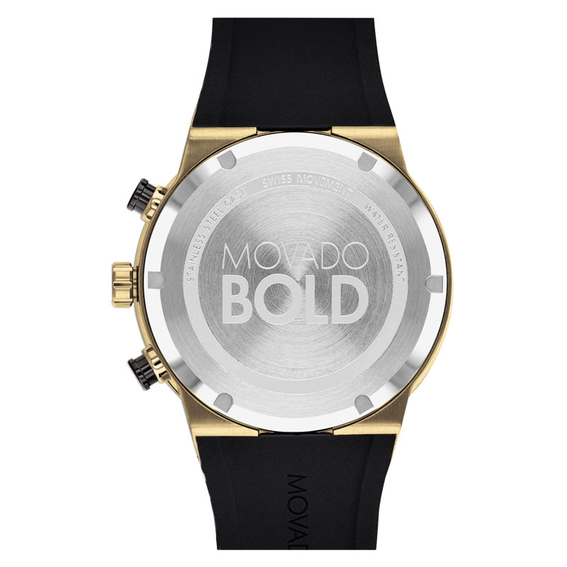 Movado BOLD Fusion 44mm Men's Watch, Metallic Black and Gold Ion Plate Dial