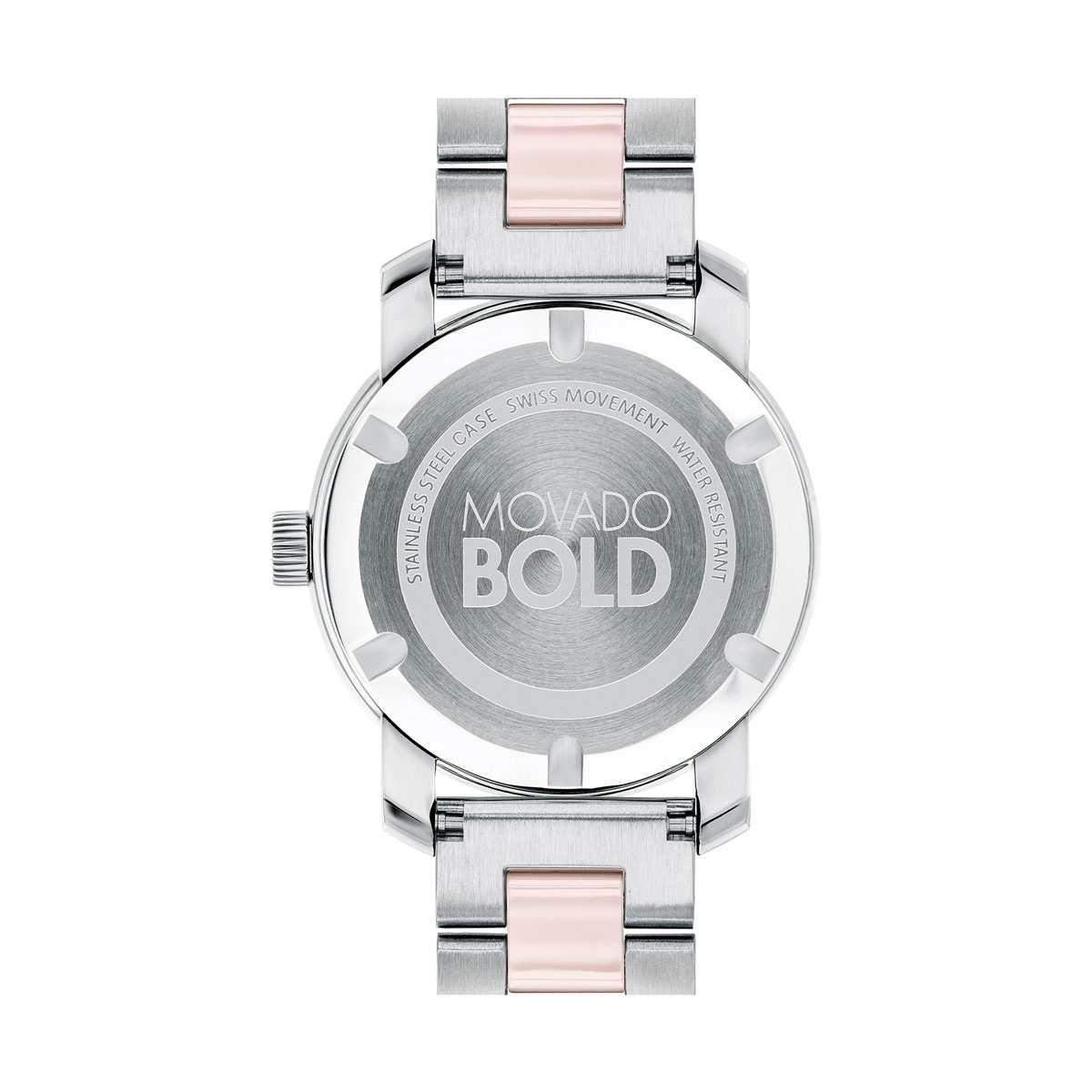 Movado BOLD Ceramic 36mm Watch, Blush and Silver Tone Dial