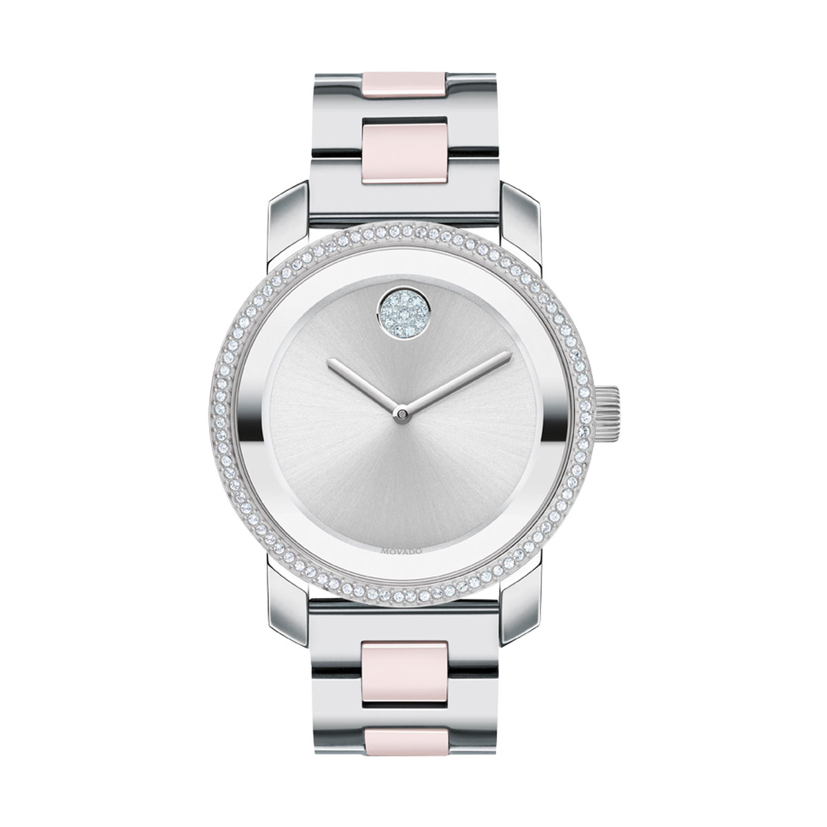 Movado BOLD Ceramic 36mm Women's Watch, Silver Tone Dial 3600784