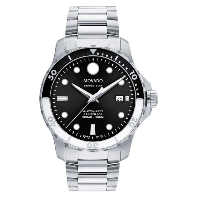 Movado Series 800 Automatic 42mm Men's Watch, Black Dial