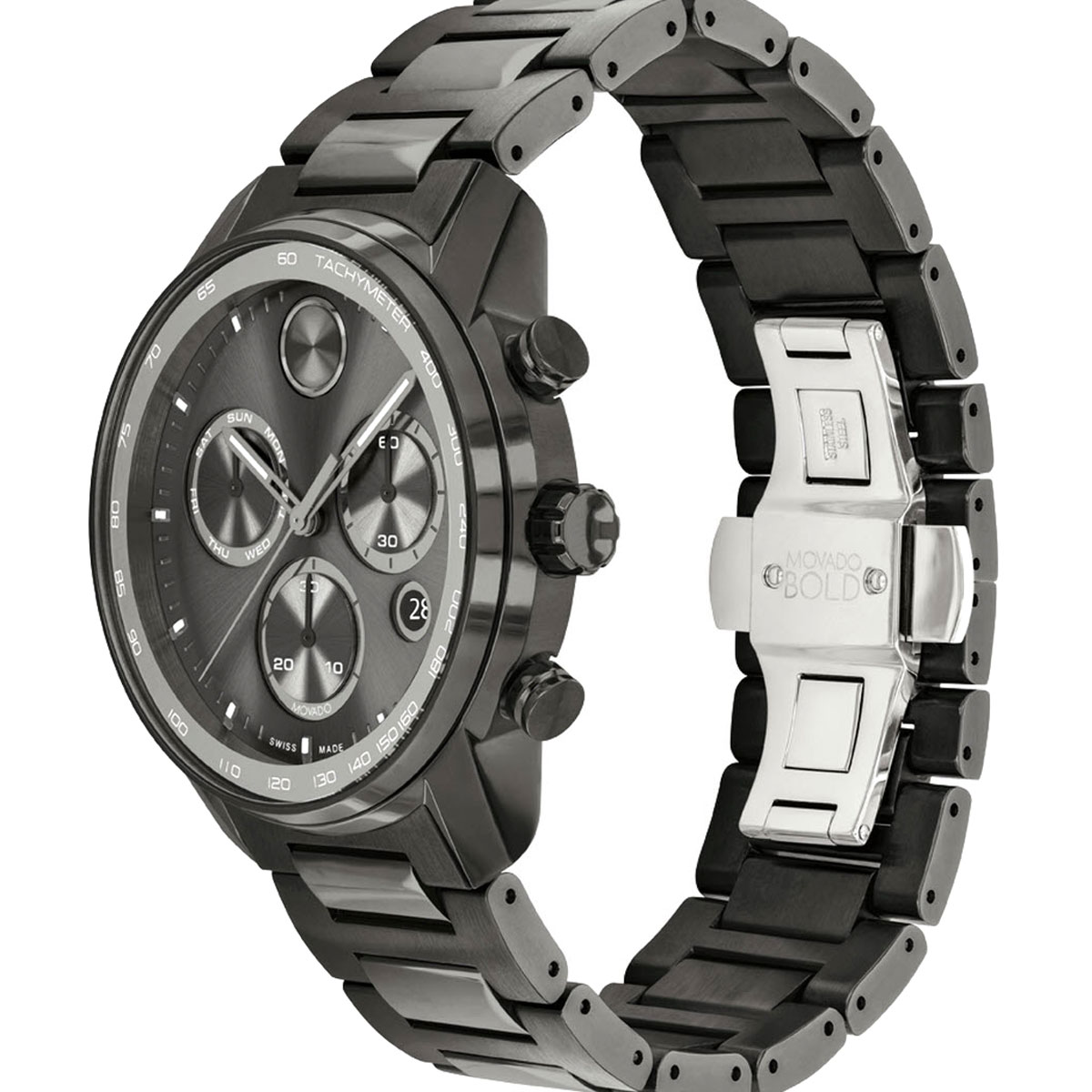 Movado BOLD Verso 42mm Watch, Gunmetal Black Dial